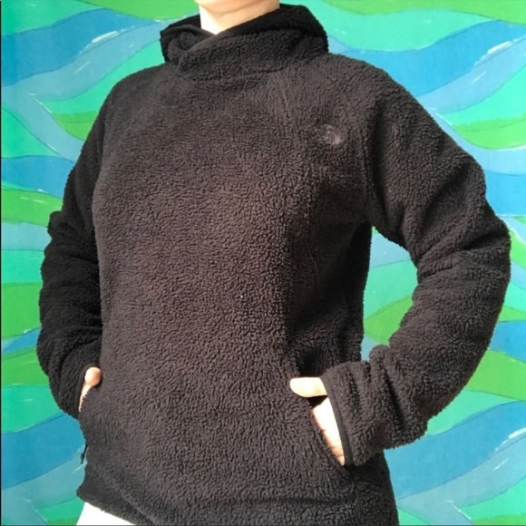 THE NORTH FACE teddy bear fleece black hoodie jacket sweatshirt base layer - Picture 12 of 12